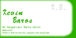 kevin baros business card
